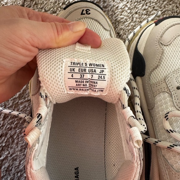 Balenciaga White and Black Triple S Sneakers - Picture 8 of 8